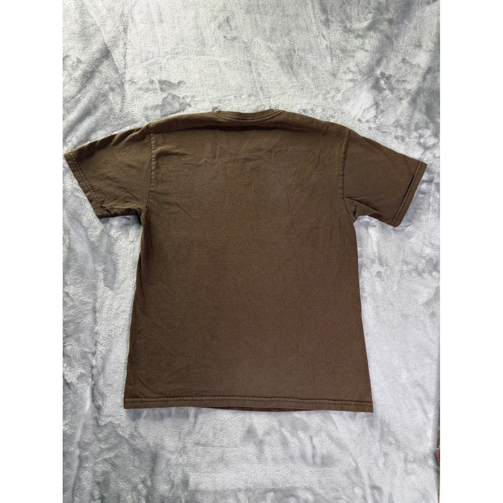 Quiksilver Graphic Y2K Skeleton Brown T Shirt Big Print Sz M
